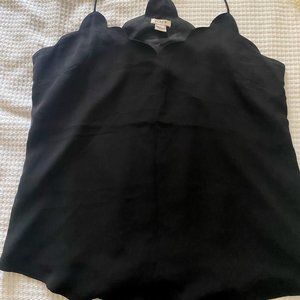 Black J. Crew Scalloped Cami Top - Size 8